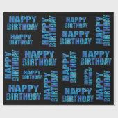 Fun Modern Happy Birthday Geschenkpapier (Flach)