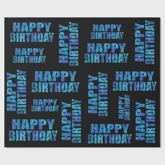Fun Modern Happy Birthday Geschenkpapier (Flach)
