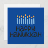 Fun Modern "Happy Hanukkah" Flat Card (Vorne/Hinten)