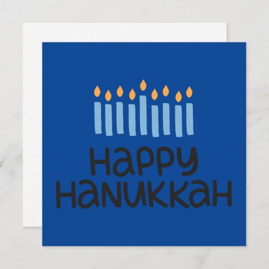 Fun Modern "Happy Hanukkah" Flat Card (Vorne/Hinten)