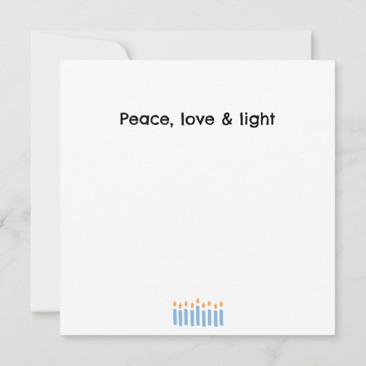 Fun Modern "Happy Hanukkah" Flat Card (Rückseite)