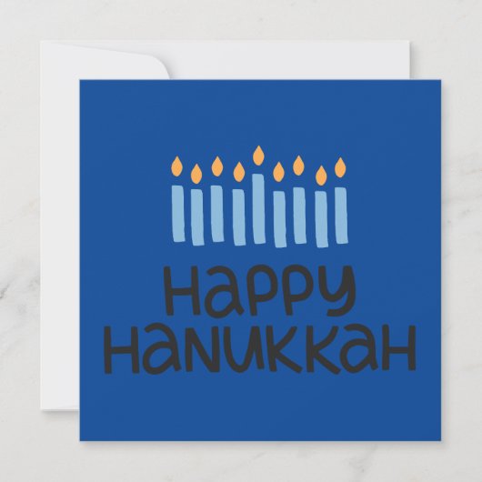 Fun Modern "Happy Hanukkah" Flat Card (Vorderseite)