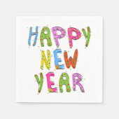 Fun Modern Happy New Year | Urlaub Serviette (Vorderseite)
