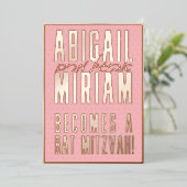 Fun Modern Hebrew Bat Mitzvah Einladung (Stehend vorne)