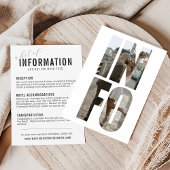 Fun Modern INFO Foto Words Wedding Details Card Begleitkarte