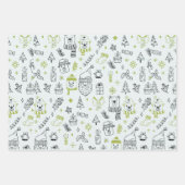 Fun Modern Line Zeichnend Urlaub ThemenWeihnachten Geschenkpapier Set (Vorderseite 2)
