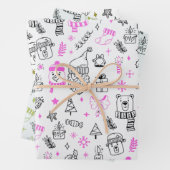 Fun Modern Line Zeichnend Urlaub ThemenWeihnachten Geschenkpapier Set (Beispiel)