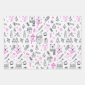 Fun Modern Line Zeichnend Urlaub ThemenWeihnachten Geschenkpapier Set (Vorderseite)