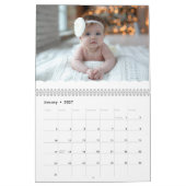 Fun Modern Minimal Retro Wavy Familie Foto Collage Kalender (Jan 2027)