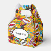 Fun Modern Modern Comic Book Wedding Geschenkschachtel (Rückseite)