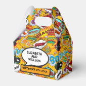 Fun Modern Modern Comic Book Wedding Geschenkschachtel (Vorderseite)