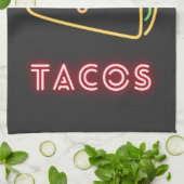 Fun Modern Neon Tacos Symbol Geschirrtuch (Gefaltet)