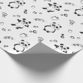 Fun Modern Panda Kindergeburtstag Geschenkpapier (Ecke)