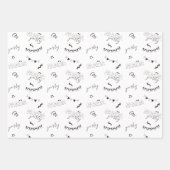 Fun Modern Panda Pattern Kindergeburtstag Geschenkpapier Set (Vorderseite)