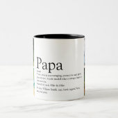 Fun Modern Papa Definition Zitat Collage Zweifarbige Tasse (Mittel)