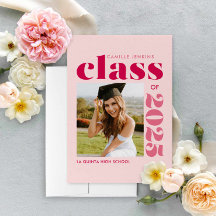 Fun Modern Photo Graduation Announcement