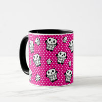 Fun Modern Pink Girly Kawaii Panda Bear Polka Dots