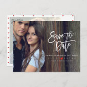 Fun Modern Pinselschrift Save the Date Ankündigungspostkarte (Vorne/Hinten)