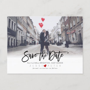 Fun Modern Pinselschrift Save the Date Ankündigungspostkarte