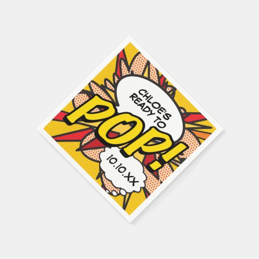 Fun Modern ready to POP Baby Shower Serviette (Ecke)