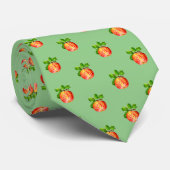 Fun Modern Red Apple Frucht Muster Green Krawatte (Gerollt)