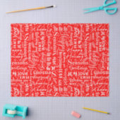 Fun Modern Red Merry Christmas Script Decoupage Seidenpapier (Basteln)