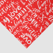 Fun Modern Red Merry Christmas Script Decoupage Seidenpapier (Detail)