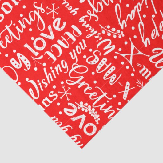 Fun Modern Red Merry Christmas Script Decoupage Seidenpapier (Detail)