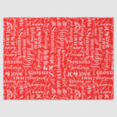 Fun Modern Red Merry Christmas Script Decoupage Seidenpapier (Vorderseite)
