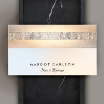 Fun Modern Silver Sequin Gold Beauty Salon