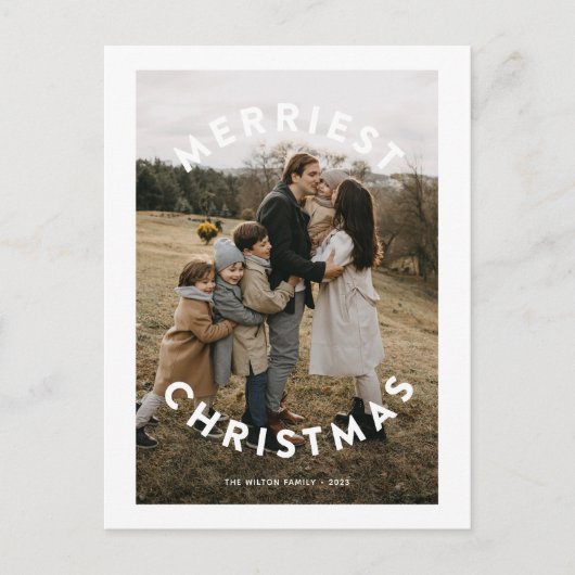 Fun Modern Simple Circle Typ 3 Foto Weihnachten (Vorderseite)