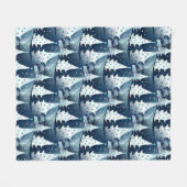 Fun Modern skandinavisches Abstraktes Pine Tree Mu Fleecedecke (Vorderseite (Horizontal))