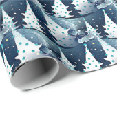 Fun Modern skandinavisches Abstraktes Pine Tree Mu Geschenkpapier (Rolleneckpunkt)