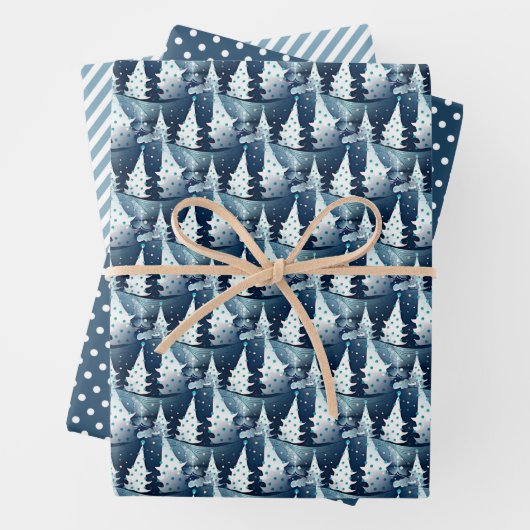 Fun Modern skandinavisches Abstraktes Pine Tree Mu Geschenkpapier Set (Beispiel)