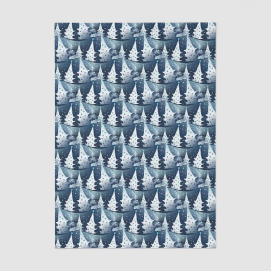 Fun Modern skandinavisches Abstraktes Pine Tree Mu Seidenpapier (Vorderseite)