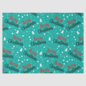 Fun Modern Teal Merry Christmas Script Decoupage Seidenpapier (Vorderseite)