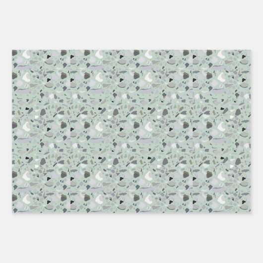 Fun Modern Terrazzo Stone Kunst, Dichtung und Musi Geschenkpapier Set (Vorderseite 3)