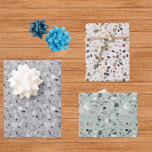 Fun Modern Terrazzo Stone Kunst, Dichtung und Musi Geschenkpapier Set