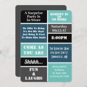 Fun & Modern Überraschung Geburtstagsparty Einladung (Vorne/Hinten)