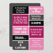 Fun & Modern Überraschung Geburtstagsparty II Einladung (Vorne/Hinten)