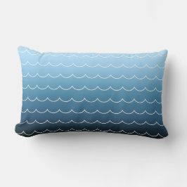 Fun Modern Wave Muster Blaue Gradient Lendenkissen