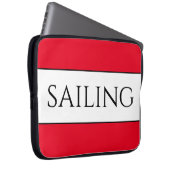 Fun Modern White Bold Red Trim SEGELN Streifen Laptopschutzhülle (Vorne Rechts)