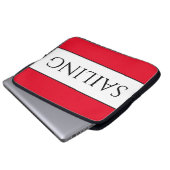 Fun Modern White Bold Red Trim SEGELN Streifen Laptopschutzhülle (Vorne Knopf)