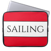 Fun Modern White Bold Red Trim SEGELN Streifen Laptopschutzhülle (Vorderseite)