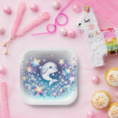 Fun Moderne Dolphin Baby Dusche Pappteller (Party)