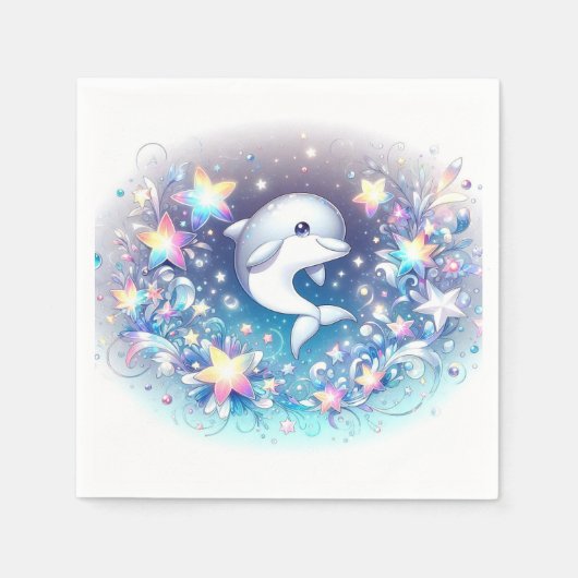 Fun Moderne Dolphin Baby Dusche Serviette (Vorderseite)