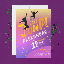 Fun Moderne Farbe Lila rosa Trampolin Jump Play Einladung