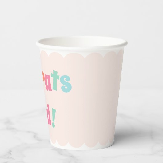 Fun Moderne farbenfrohe Glückwunsch Grad Pappbecher (Rückseite)