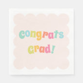 Fun Moderne farbenfrohe Glückwunsch Grad Serviette (Vorderseite)