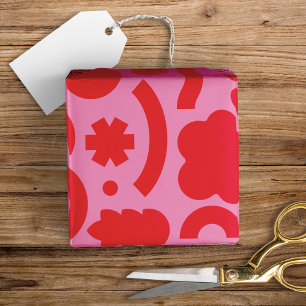 Fun moderne Formen farbenfroh rosa rotes Wrapping  Geschenkpapier